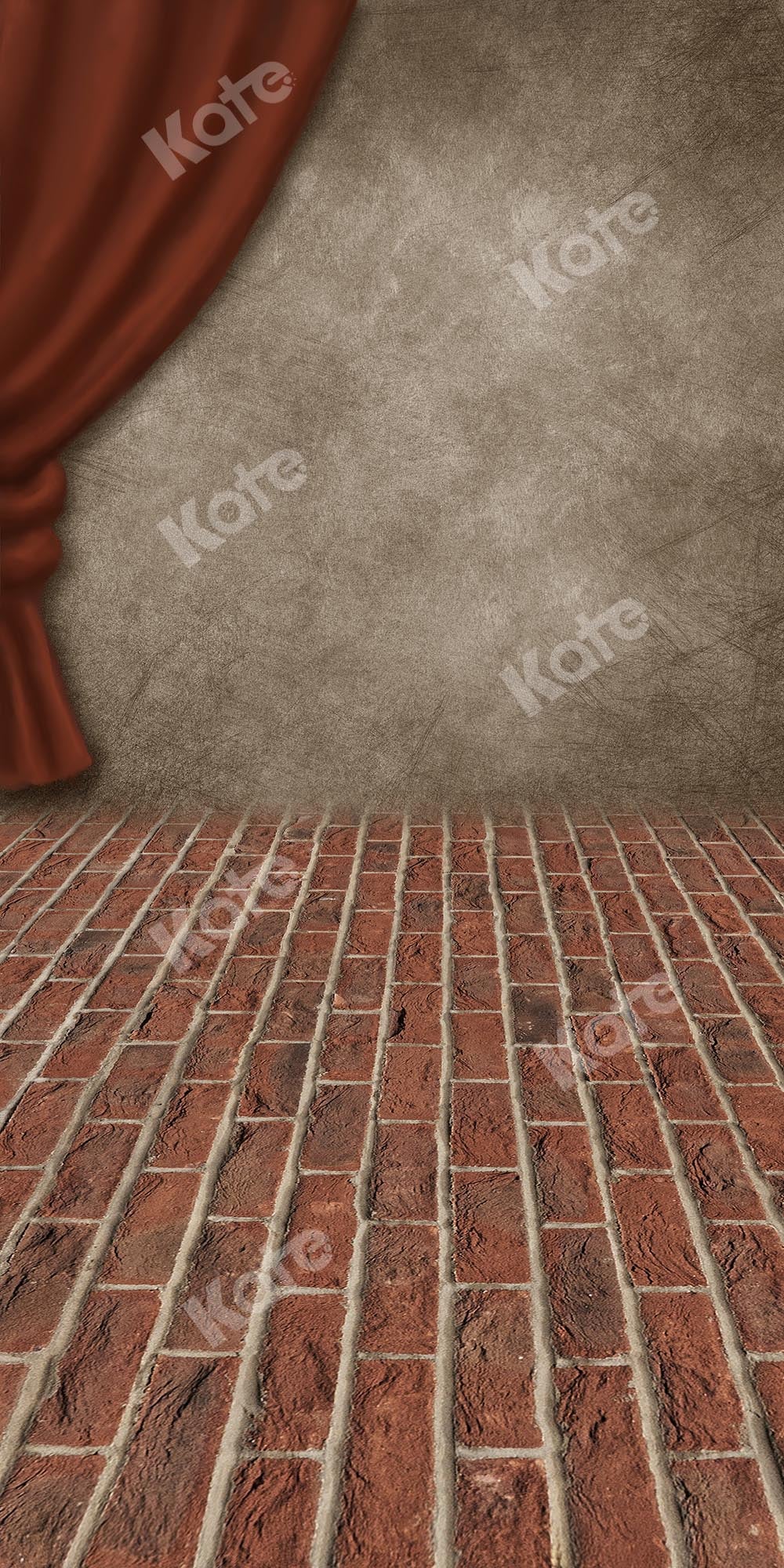 Kate telón de fondo de piso de ladrillo de escenario retro de barrido diseñado por Chain Photography