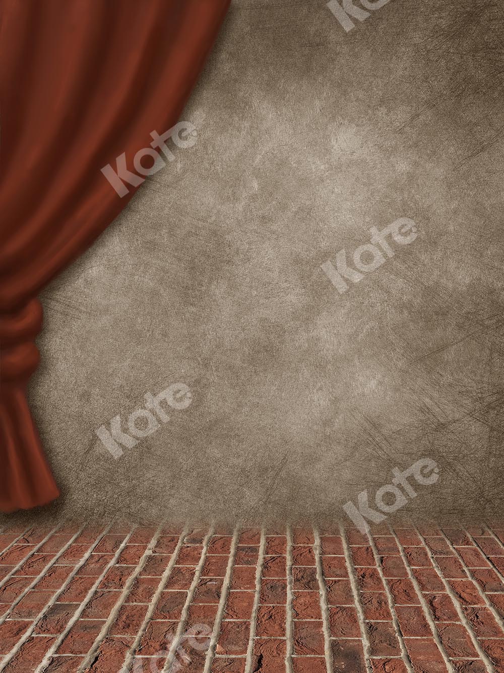 Kate Telón de fondo de piso de ladrillo de escenario retro diseñado por Chain Photography