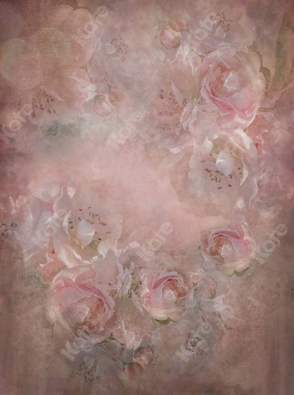 Cargar imagen en el visor de la galería, Kate Fine Art Fondo rosado de flores borrosas diseñado por GQ