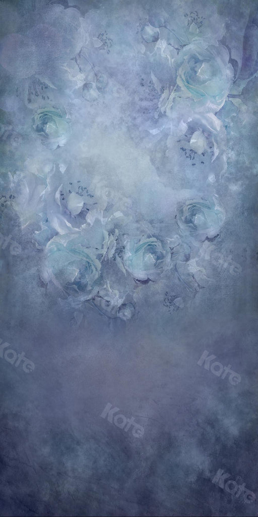 Kate Fondo combinado Telón de fondo de madre azul gris floral de bellas artes diseñado por Chain Photography