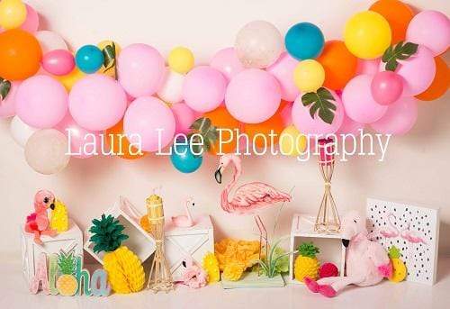 Katebackdrop£ºKate Flamingo Party Children Balloons Backdrop for Photography Designed by  Laura Lee Photography