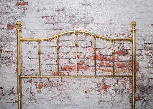 Katebackdrop£ºKate Full Brass Bed Headboard Brick Wall Backdrop for Photography Designed by Pine Park Collection