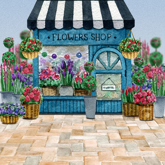Kate Tienda de flores de primavera  telón de fondo diseñado por Claire