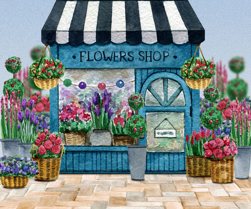 Kate Tienda de flores de primavera  telón de fondo diseñado por Claire