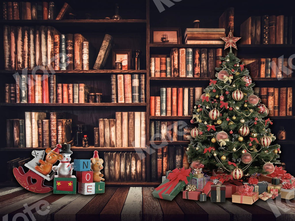 Kate Telón de fondo de Navidad Libros y árbol de Navidad diseñado por JS Photography