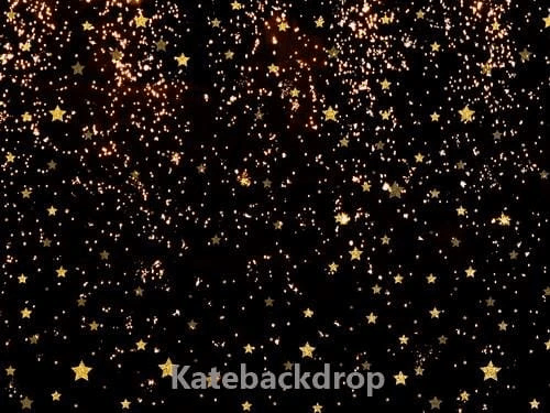 Katebackdrop：Kate Black Golden Stars Bokeh Children Backdrop Designed by Jerry_sina
