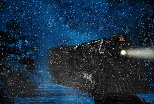 Katebackdrop：Kate Train backdrop snowflake Christmas designed by Jerry_Sina