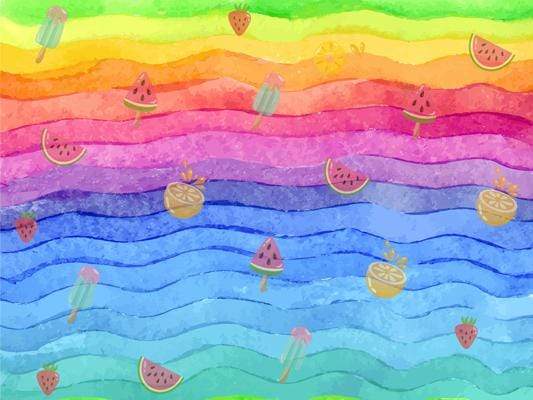 Katebackdrop：Kate Watercolor Stripes Summer Backdrop for Photography designed by Jerry_Sina