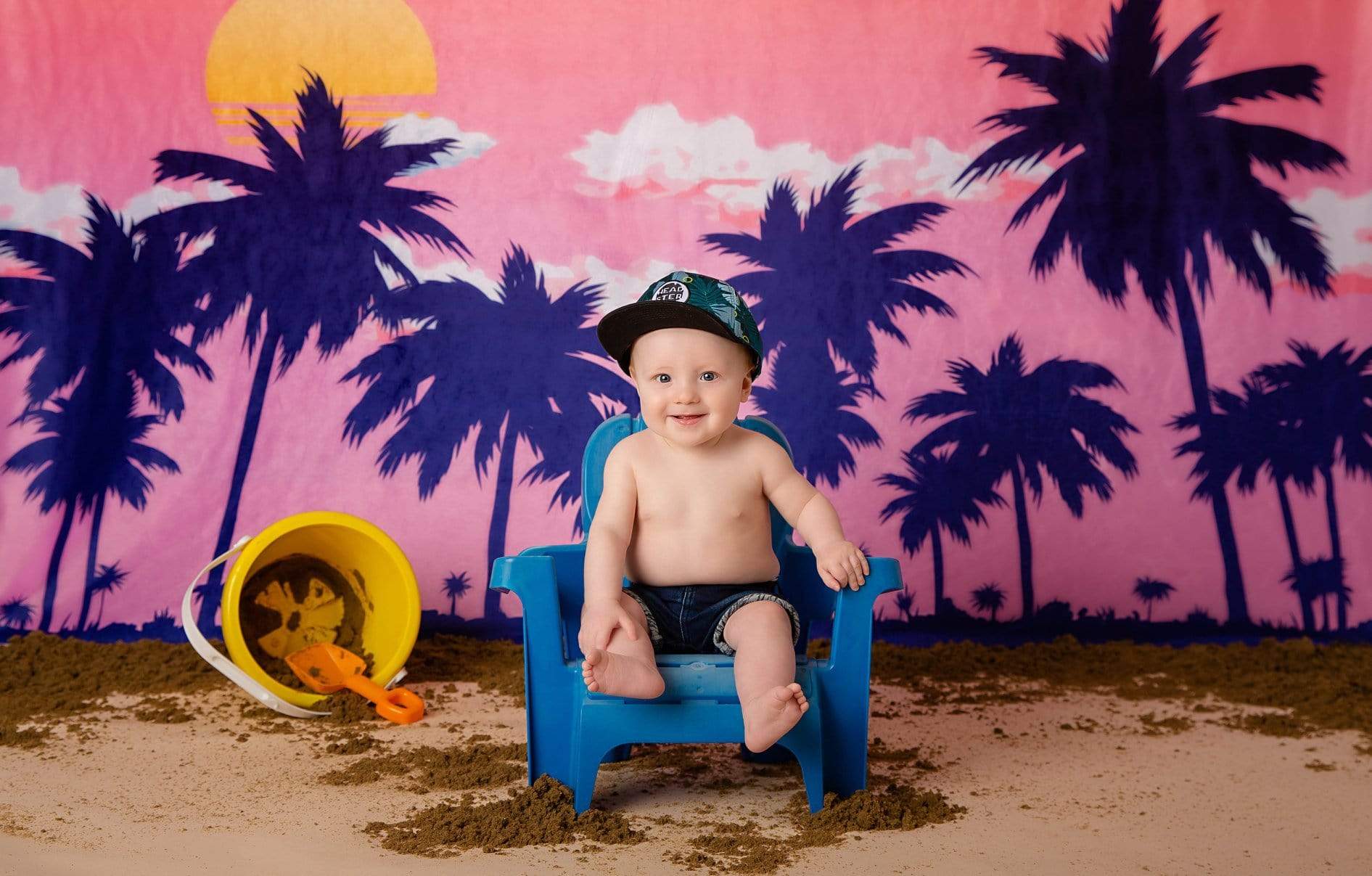 Katebackdrop：Kate Summer Sunset by the Sea Coconut Tree Backdrop for Photography Designed by JFCC