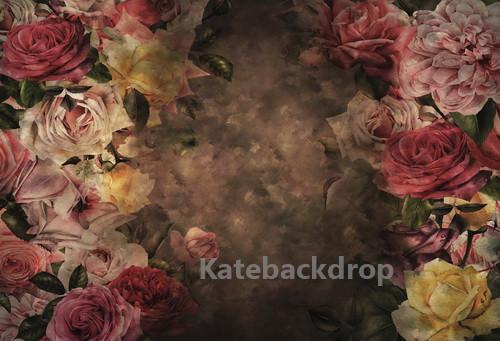 Katebackdrop：Kate Retro Abstract Flowers Backdrop Designed By Jerry_Sina
