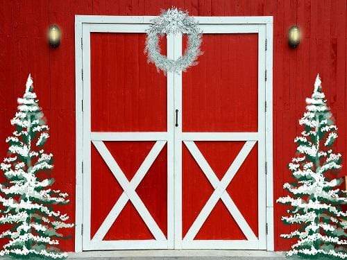 Katebackdrop£ºKate Christmas Entry with Red Barn Backdrop Designed By Jerry_Sina