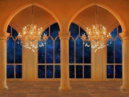 Katebackdrop£ºKate Beauty and the Beast Window Chandelier Backdrop Designed By Jerry_Sina