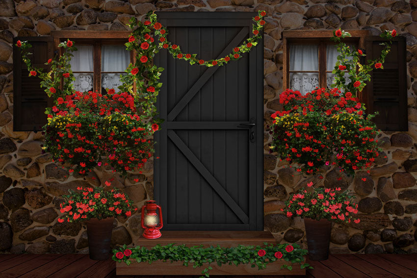 Kate Día de San Valentín con telón de fondo de puerta de granero floral diseñado por Jerry_Sina