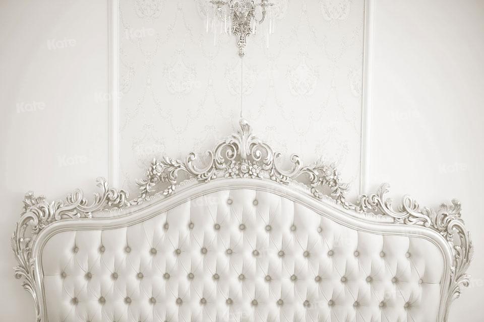 Kate Fondo de dormitorio con cabecero blanco Boudoir diseñado por JS Photography