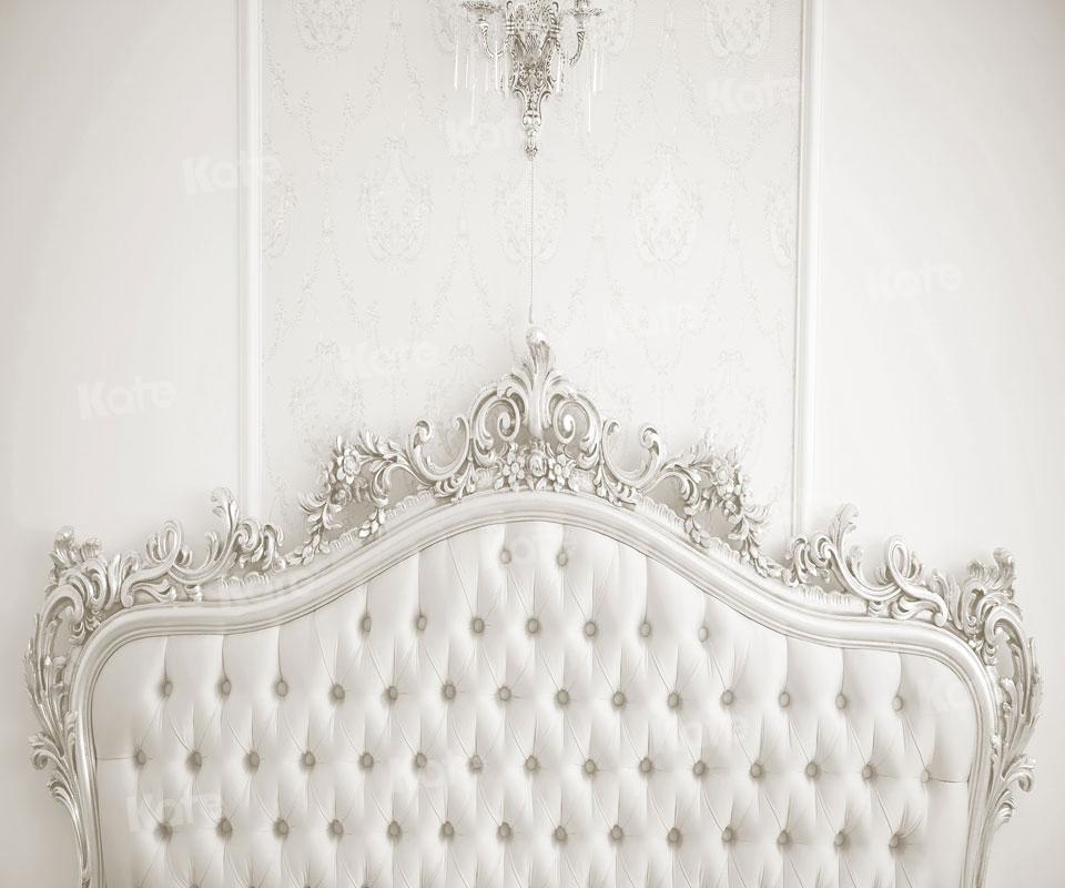 Kate Fondo de dormitorio con cabecero blanco Boudoir diseñado por JS Photography