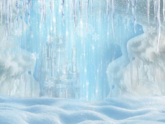 Katebackdrop：Kate Winter Ice Frozen Snow Castle/Christmas Backdrop Designed By Jerry_Sina