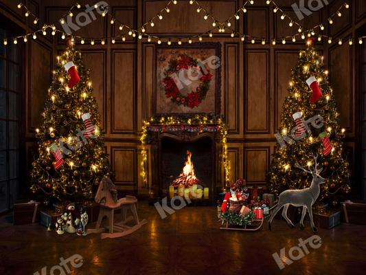 Kate Navidad chimenea Habitación caliente Telón de fondo para fotografía
