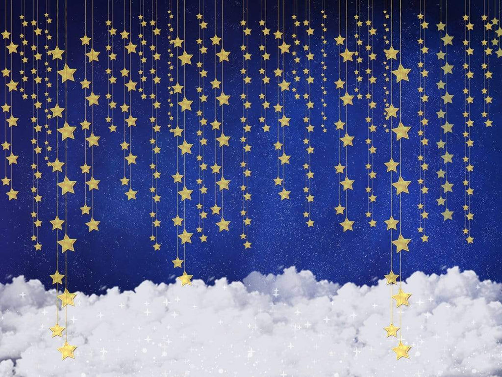 Katebackdrop：Kate Night Sky with Bling Stars and Clouds Children Backdrop for Photography Designed by JFCC