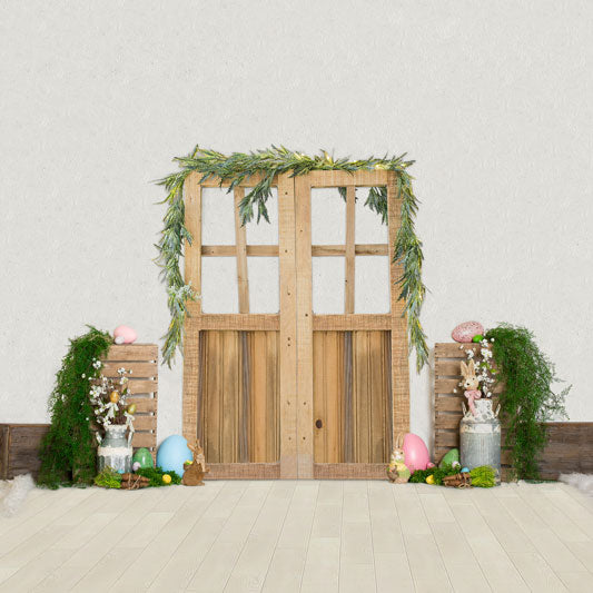 Kate pascua granero puerta primavera decoración telón de fondo
