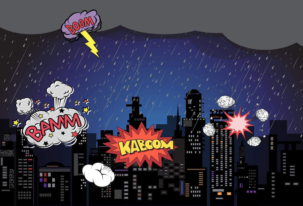 Katebackdrop：Kate Boom super hero city night children backdrop