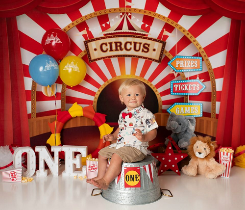 Cargar imagen en el visor de la galería, Kate Circus escenario telón de fondo rojo para fotografía