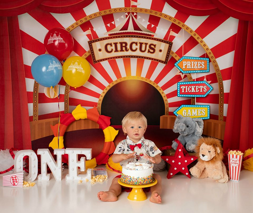 Kate Circus escenario telón de fondo rojo para fotografía