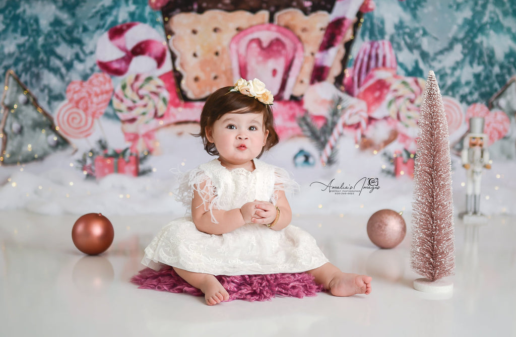 Kate Fondo de cacao caliente de pan de jengibre de azúcares navideños para fotografía Navidad