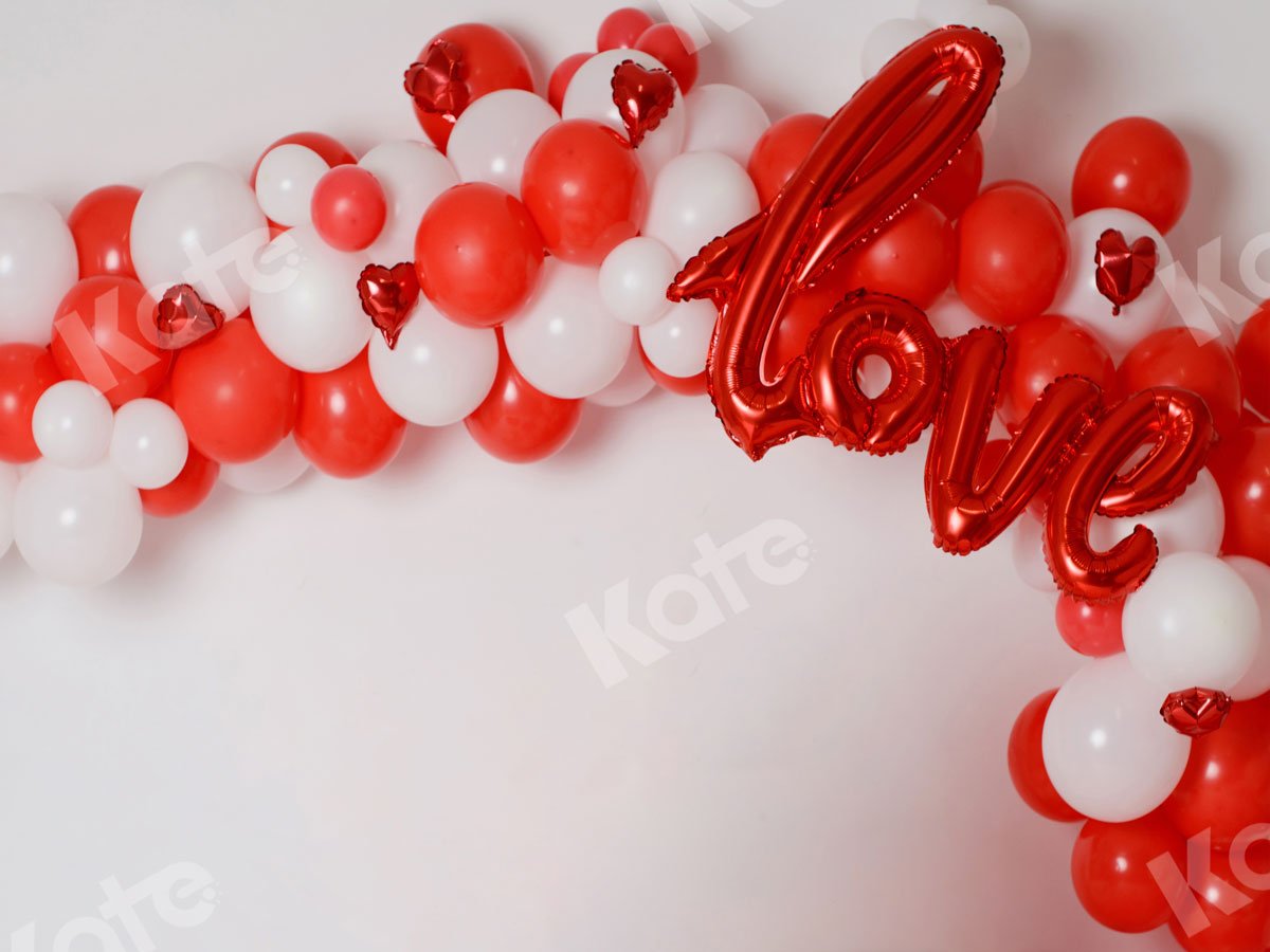 Kate Telón de fondo de arco de globos de San Valentín para fotografía