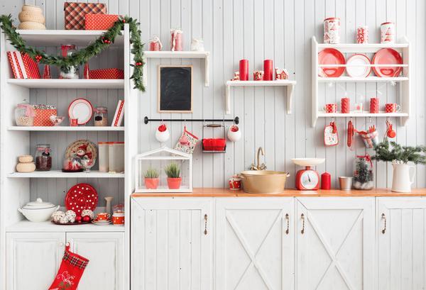 Katebackdrop£ºKate Christmas Kitchen Backdrop White Wall for Photography