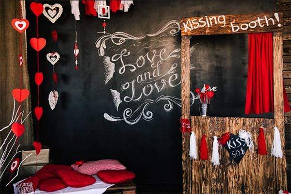 Katebackdrop：Kate Kiss Booth Valentines Backdrop for Photography