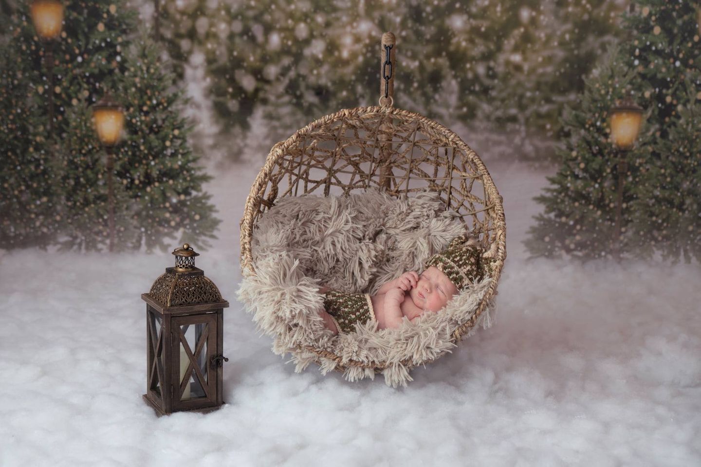 Cargar imagen en el visor de la galería, Kate Fondo de luces de bosque de nieve de Navidad para fotografía