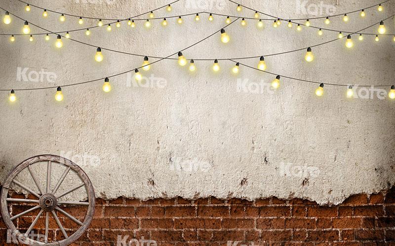 Kate Telón de fondo de luces de pared de ladrillo para fotografía