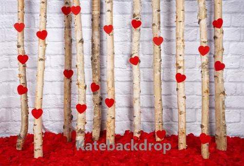 Cargar imagen en el visor de la galería, Katebackdrop£ºKate Valentine&#39;s Day Roses Wooden Stick Backdrop Designed by Jia Chan Photography