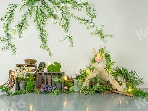 Katebackdrop£ºKate Spring\Easter Green Leaves Backdrop Designed by Jia Chan Photography