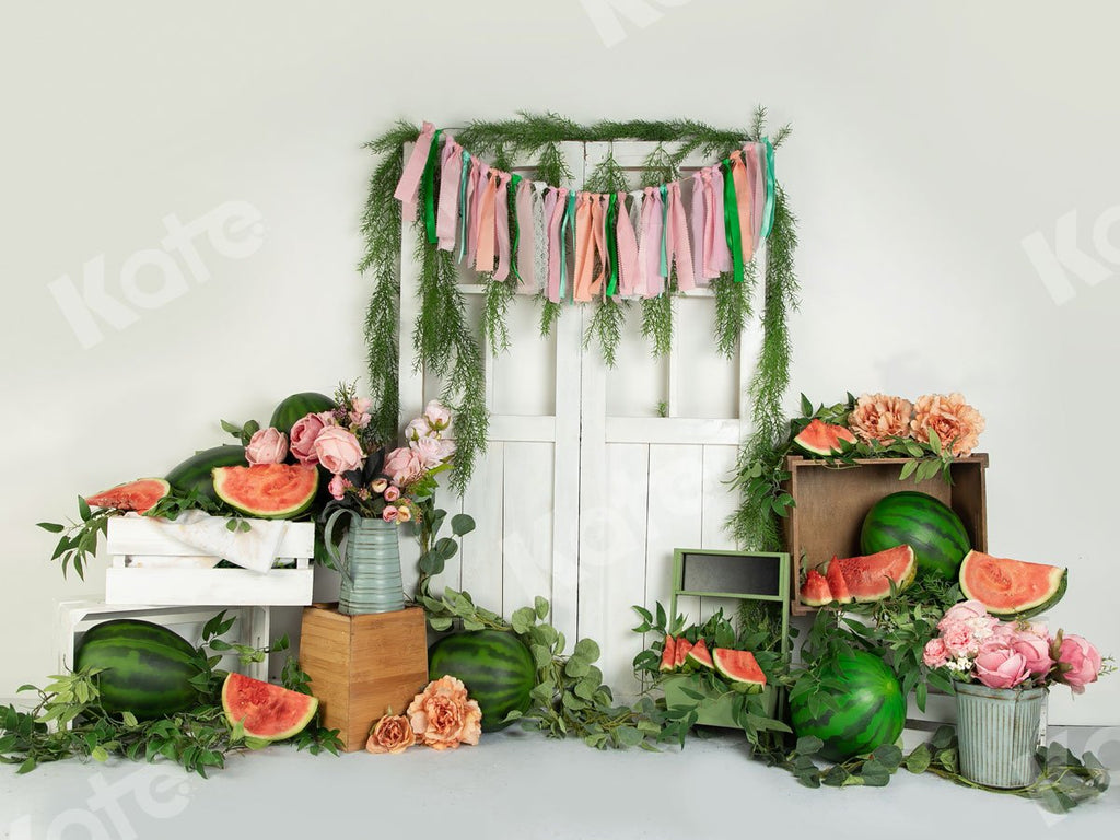 Kate Fondo de primavera con puerta blanca de sandía de verano  por Jia Chan Photography