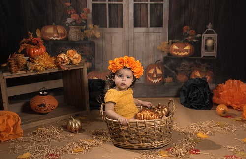 Kate Fondo de luces de calabazas de otoño / halloween diseñado por Jia Chan Photography
