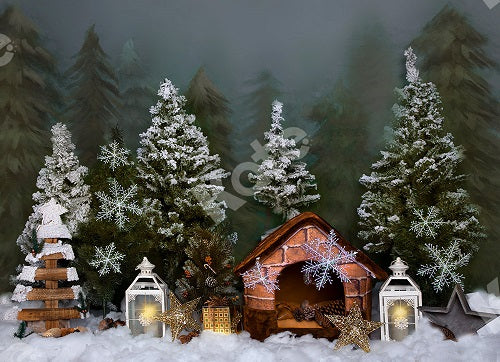 Kate Fondo de Navidad del bosque de nieve diseñado por Jia Chan Photography