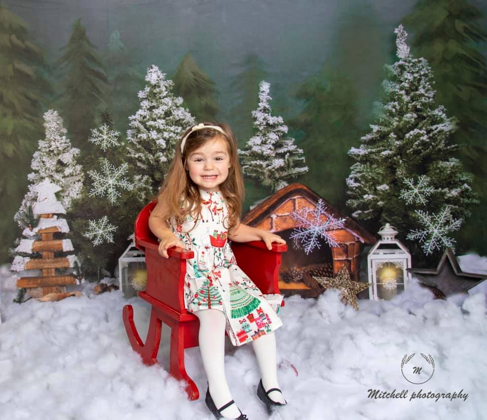 Kate Fondo de Navidad del bosque de nieve diseñado por Jia Chan Photography