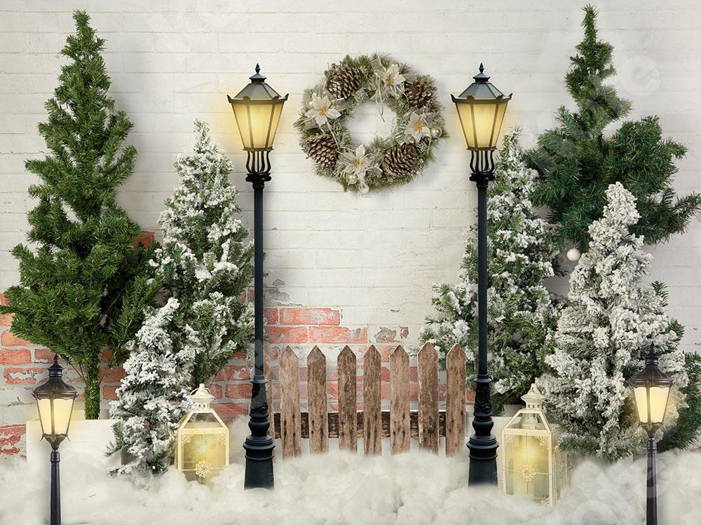 Kate Fondo de Navidad Jardín de Navidad con luces diseñado por Emetselch