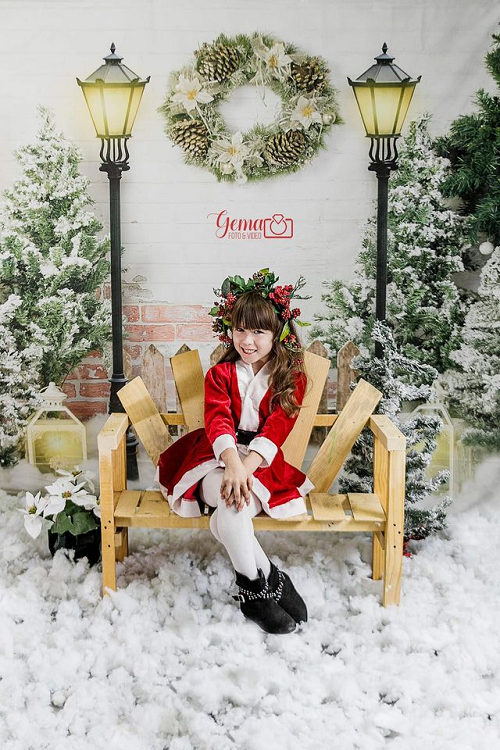Kate Fondo de Navidad Jardín de Navidad con luces diseñado por Emetselch