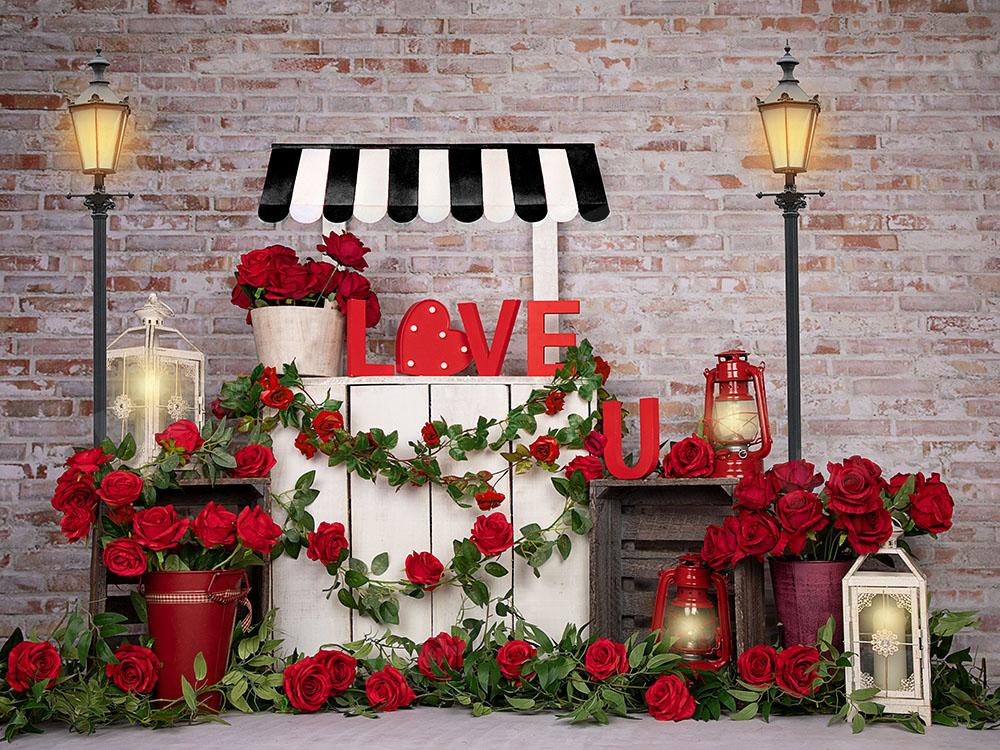 Kate Fondo de soporte de rosas de San Valentín diseñado por Emetselch