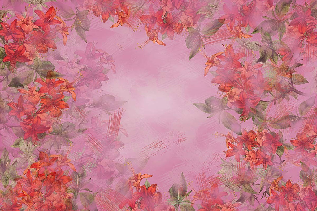 Kate Fine Art Telón de fondo rojo floral diseñado por GQ