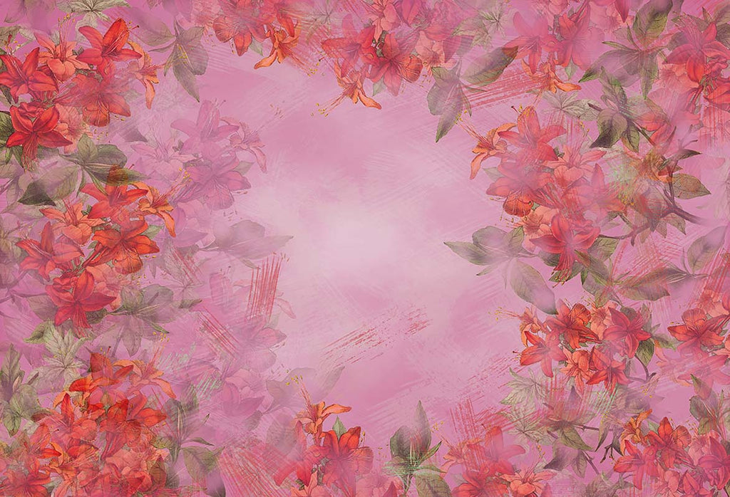 Kate Fine Art Telón de fondo rojo floral diseñado por GQ