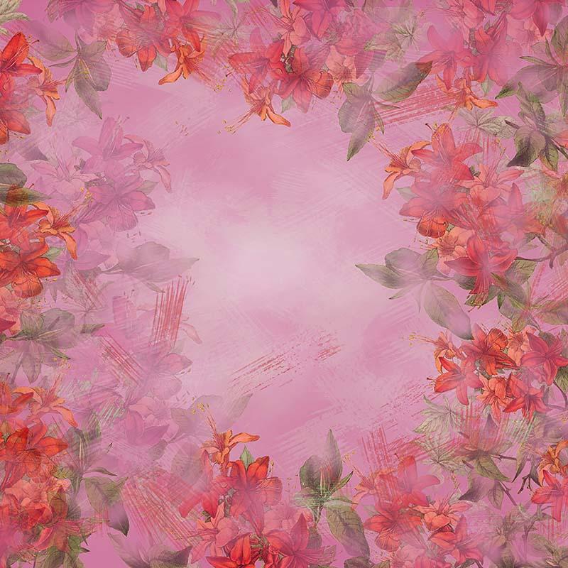 Kate Fine Art Telón de fondo rojo floral diseñado por GQ