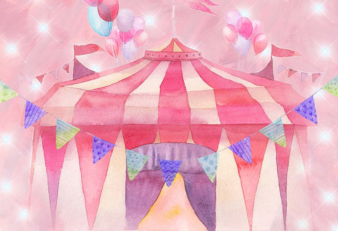 Kate Cake Smash Telón de fondo de circo rosa diseñado por GQ
