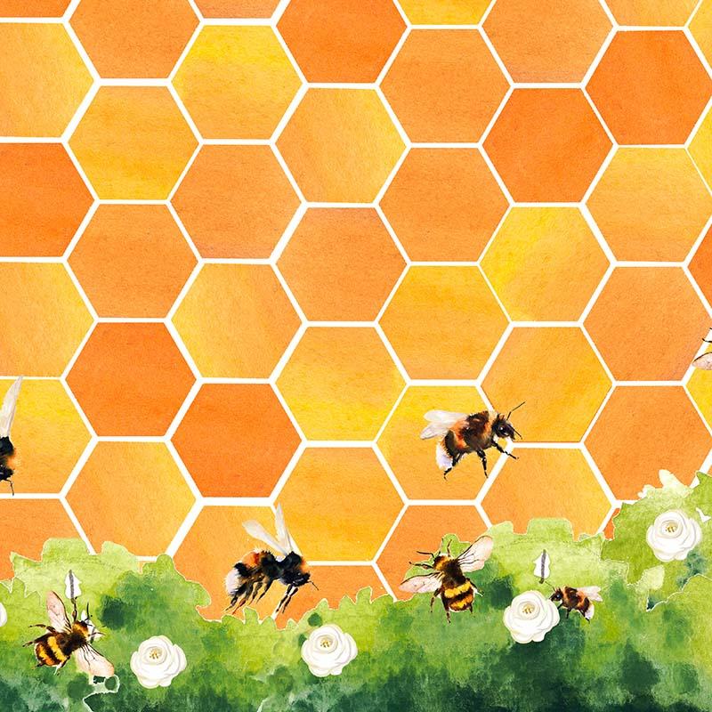 Cargar imagen en el visor de la galería, Kate Telón de fondo de abeja en forma de panal diseñado por GQ