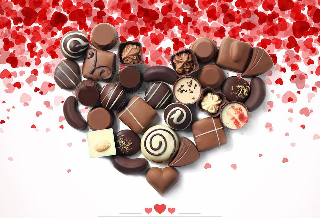 Kate Fondo de chocolate de corazón de San Valentín diseñado por Chain Photography