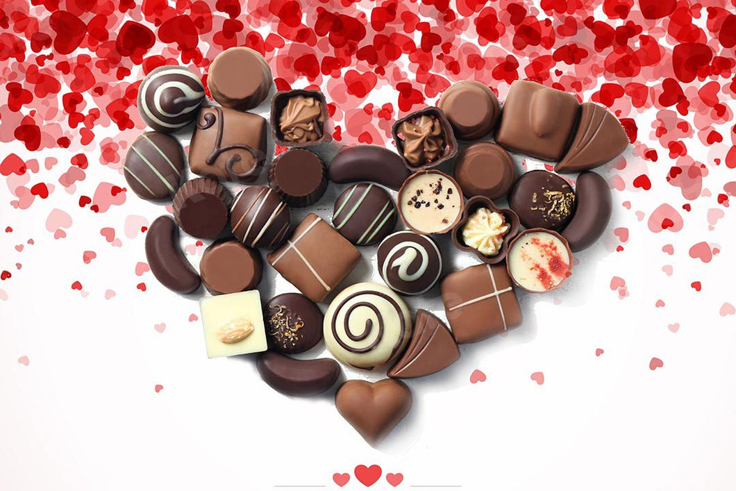 Kate Fondo de chocolate de corazón de San Valentín diseñado por Chain Photography