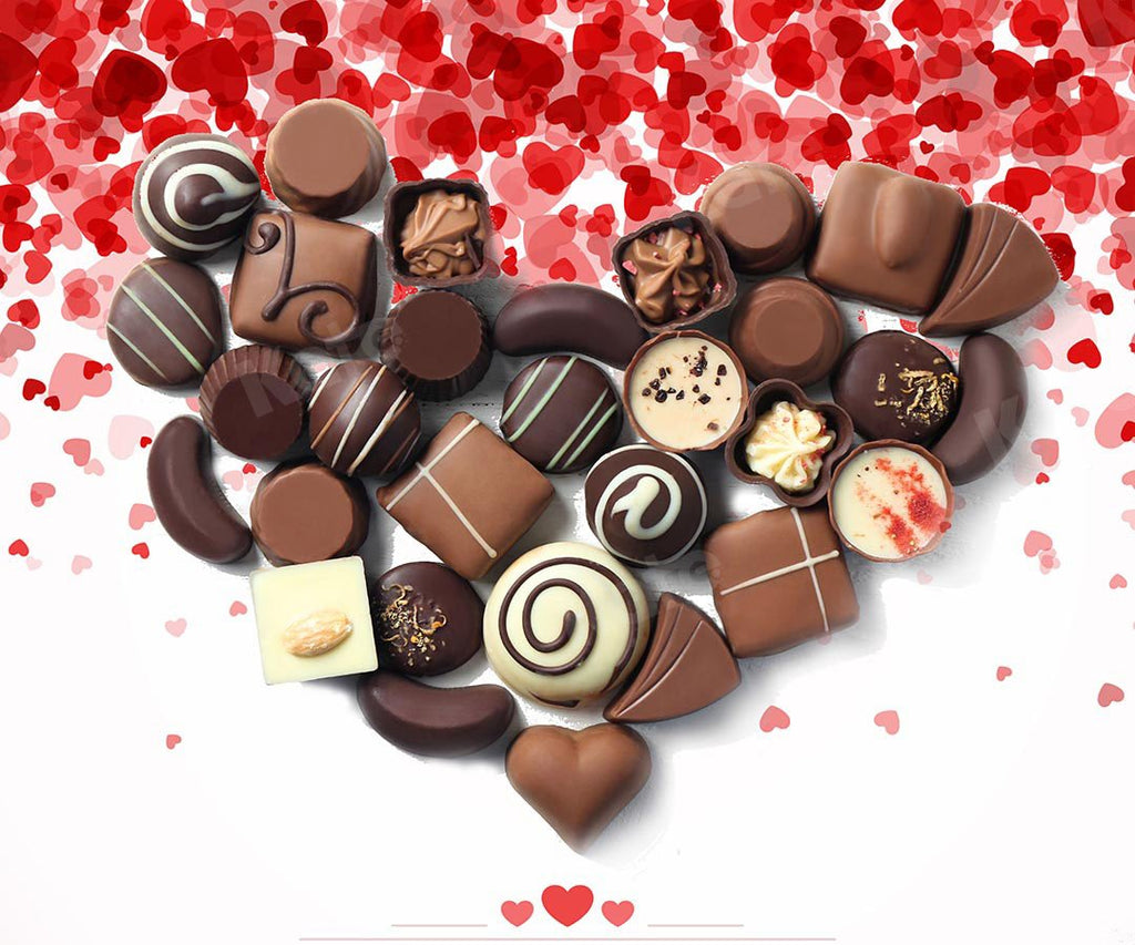 Kate Fondo de chocolate de corazón de San Valentín diseñado por Chain Photography