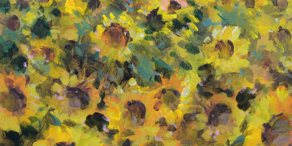 Kate Fine Art Telón de fondo de campo de girasol floral diseñado por GQ